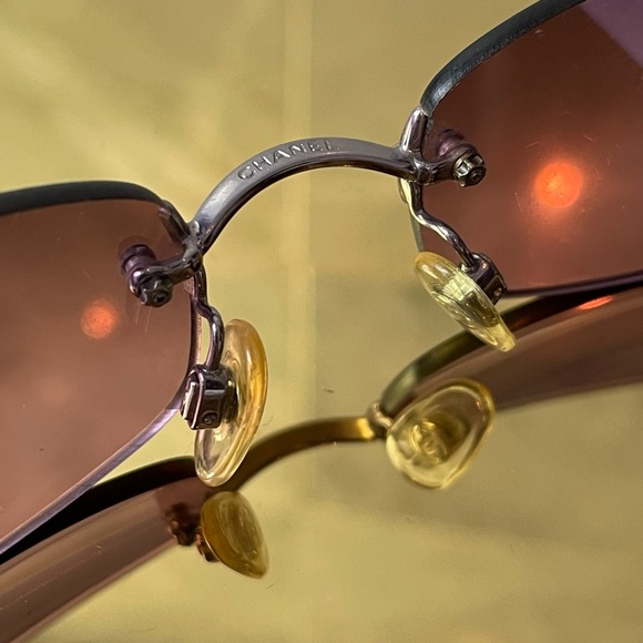 SOLD💜CHANEL Purple Tinted CC Rimless Sunglasses 4002 - Picture 7 of 12